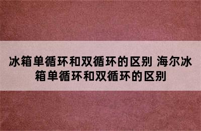 冰箱单循环和双循环的区别 海尔冰箱单循环和双循环的区别